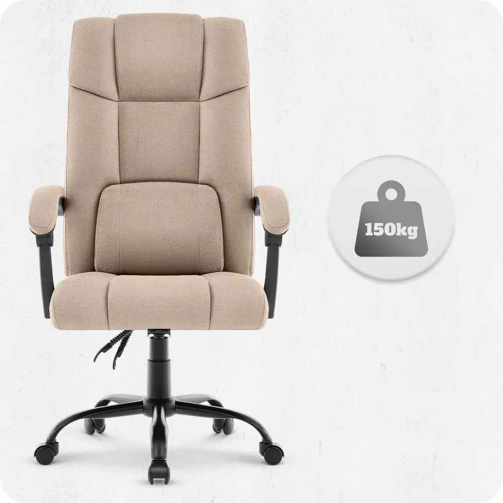 Ергономичен офис стол CABRO C505 до 150 кг бежов