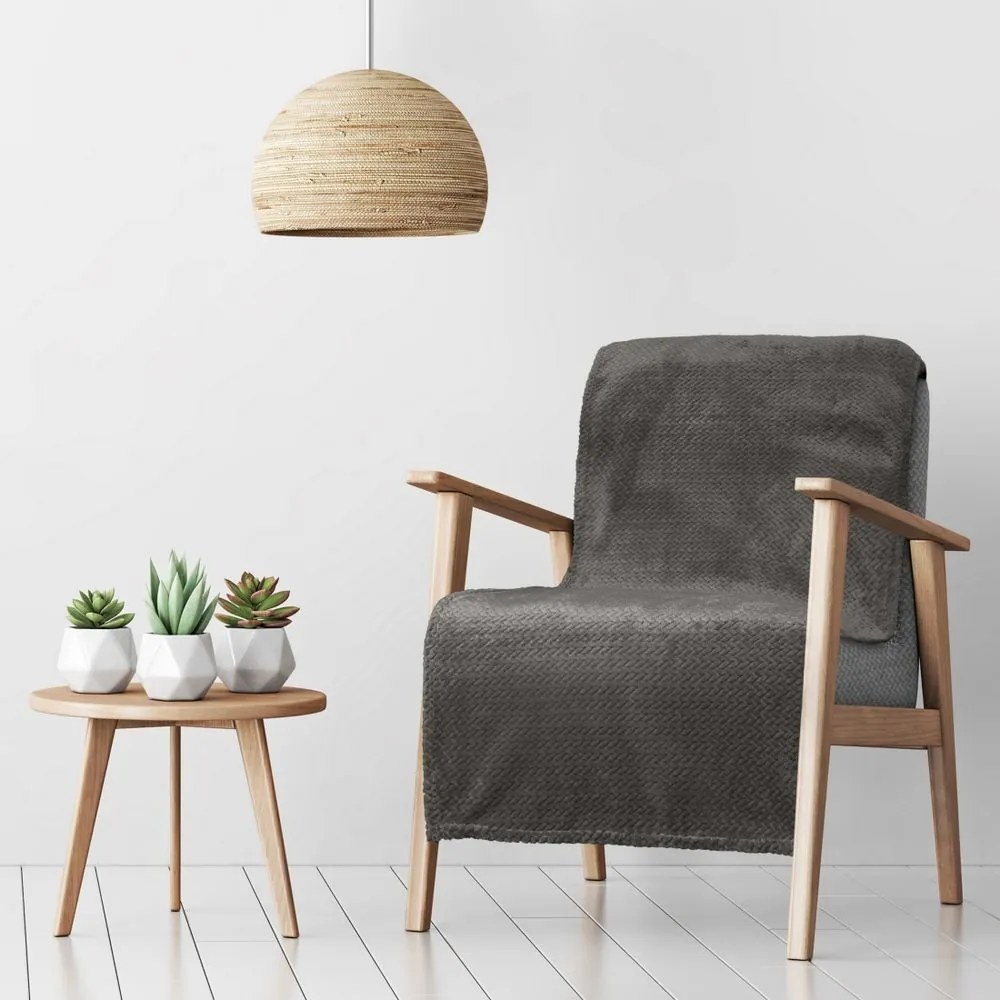 Графитно сиво одеяло за стол Ширина: 170 см | Дължина: 210 см