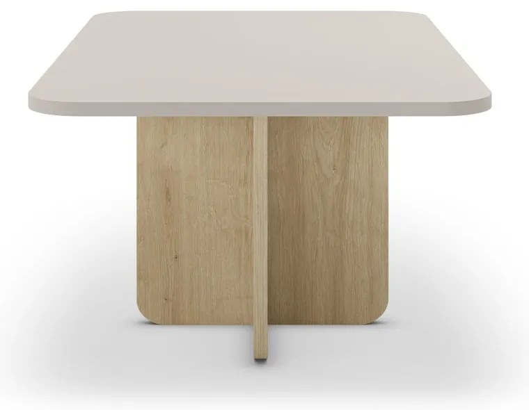 Кремава/естествена масичка за кафе от декор от дъб 56x100 cm Hillary – Marckeric