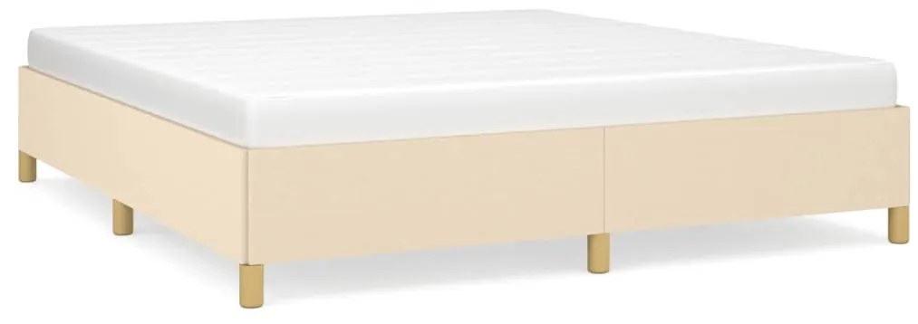 3120974 vidaXL Рамка за легло с пружини, кремава, 160x200 см, плат