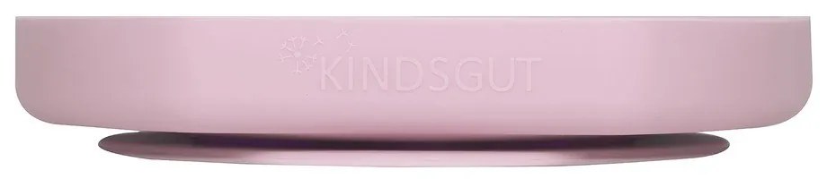 Светлорозова силиконова детска чиния 19x20,5 cm – Kindsgut