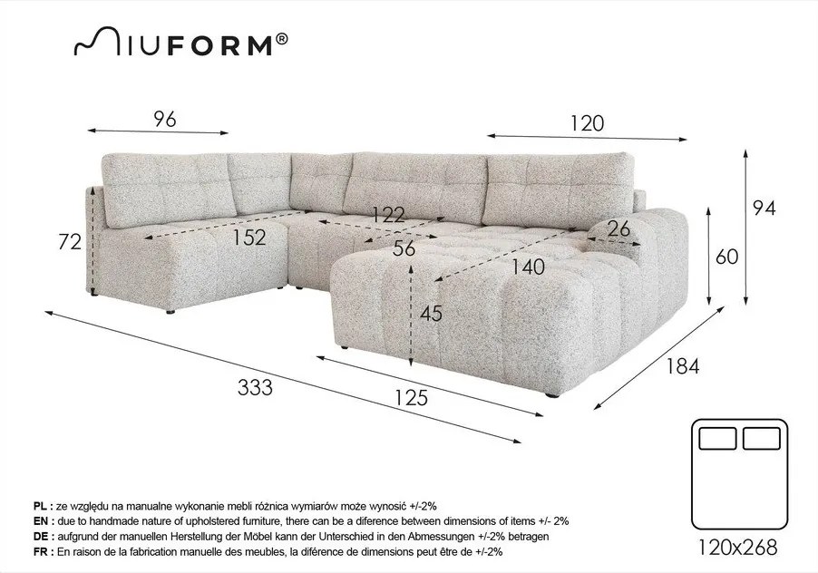 Бежов разтегателен модулен ъглов диван с място за съхранение (ляв ъгъл) Lulu – Miuform
