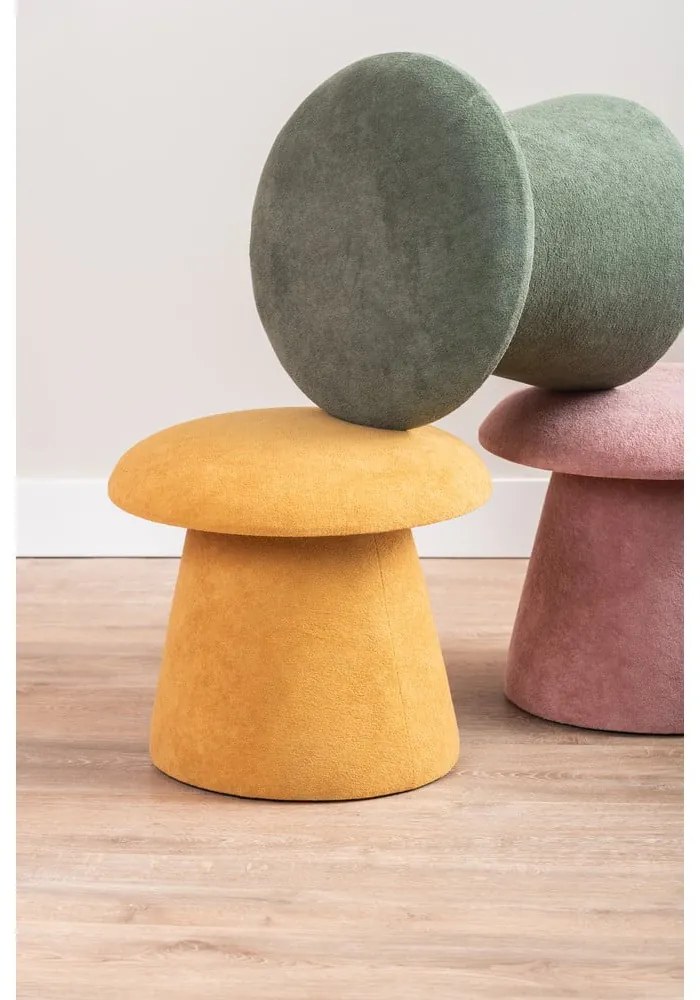 Светлорозова кадифена табуретка Mushroom – Leitmotiv