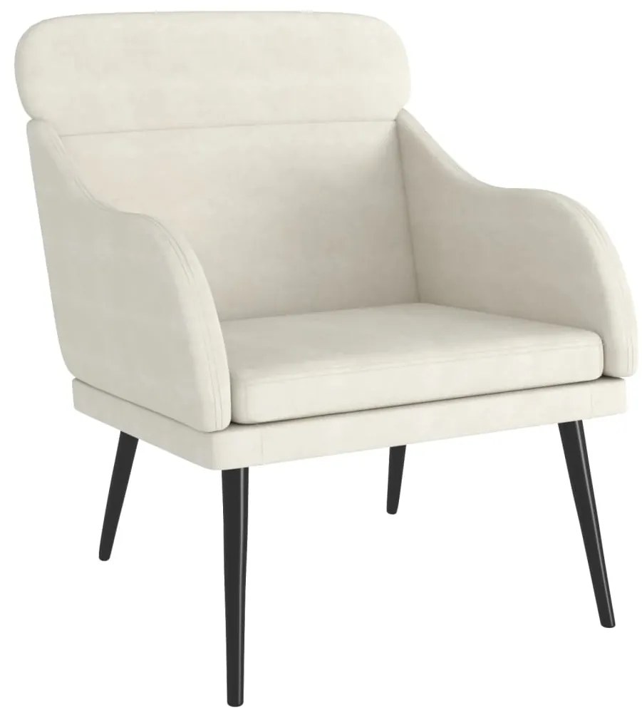 351443 vidaXL Кресло, кремаво, 63x76x80 см, кадифе