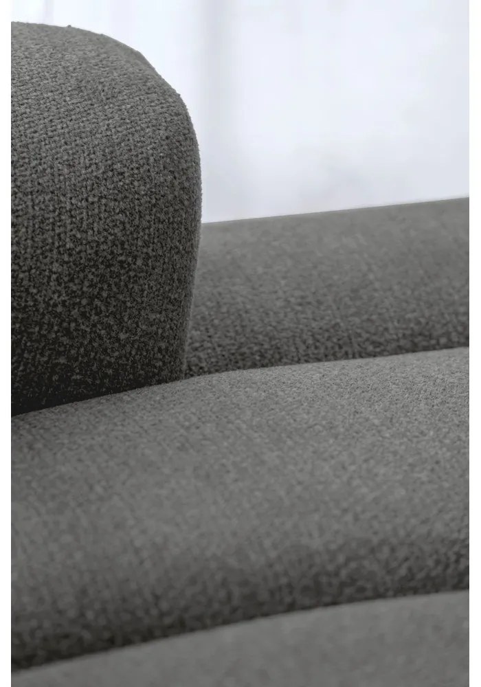 Сив ъглов диван (ляв ъгъл/U форма) Shell – Miuform