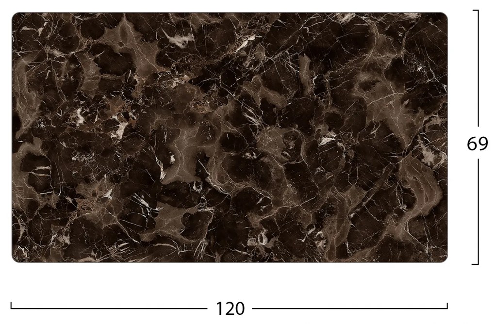 HPL плот 120х69 - HM5840.14 цвят кафяв мрамор