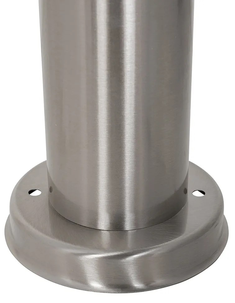 Модерна външна стълбова лампа стомана с опал 80 см IP44 - Rox