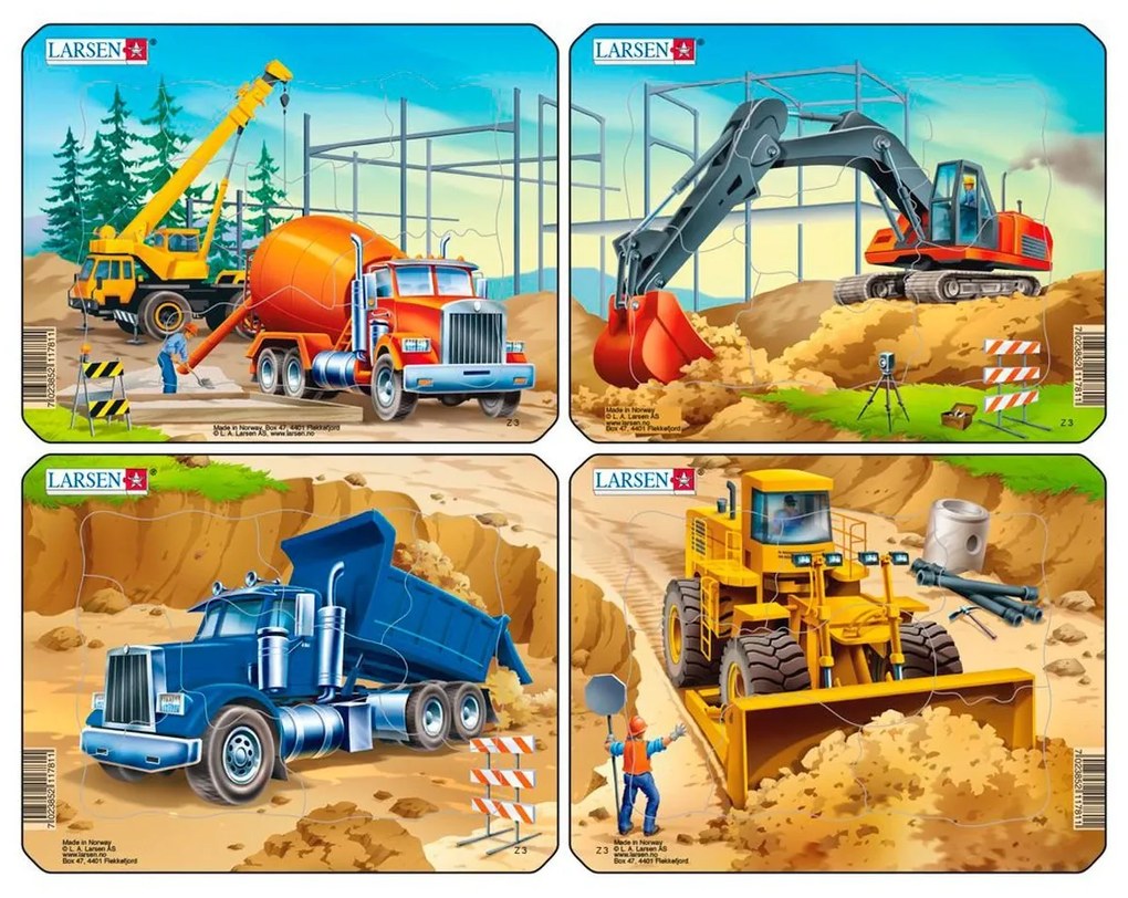 Larsen - Пъзел: Серия "Строителни машини" – 7 части, малък
