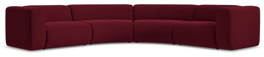 Бордо кадифен ъглов диван Ekahi – Makamii