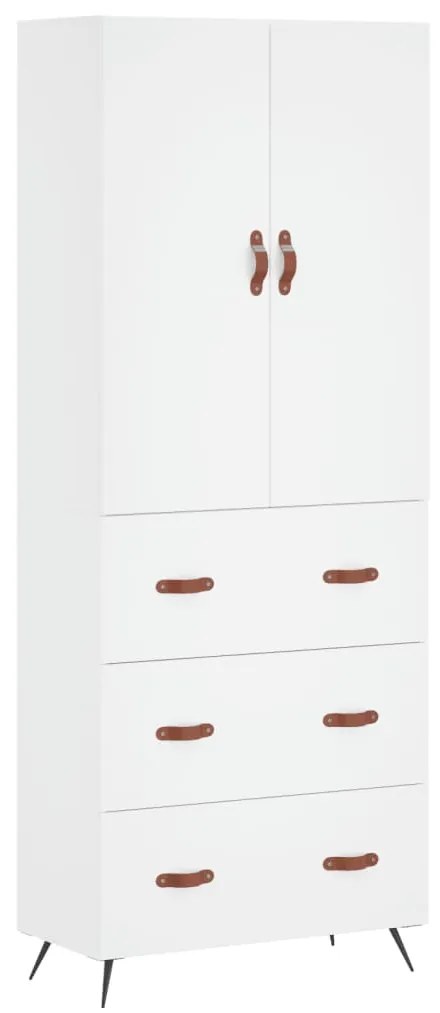 3195819 vidaXL Висок шкаф, бял, 69,5x34x180 см, инженерно дърво