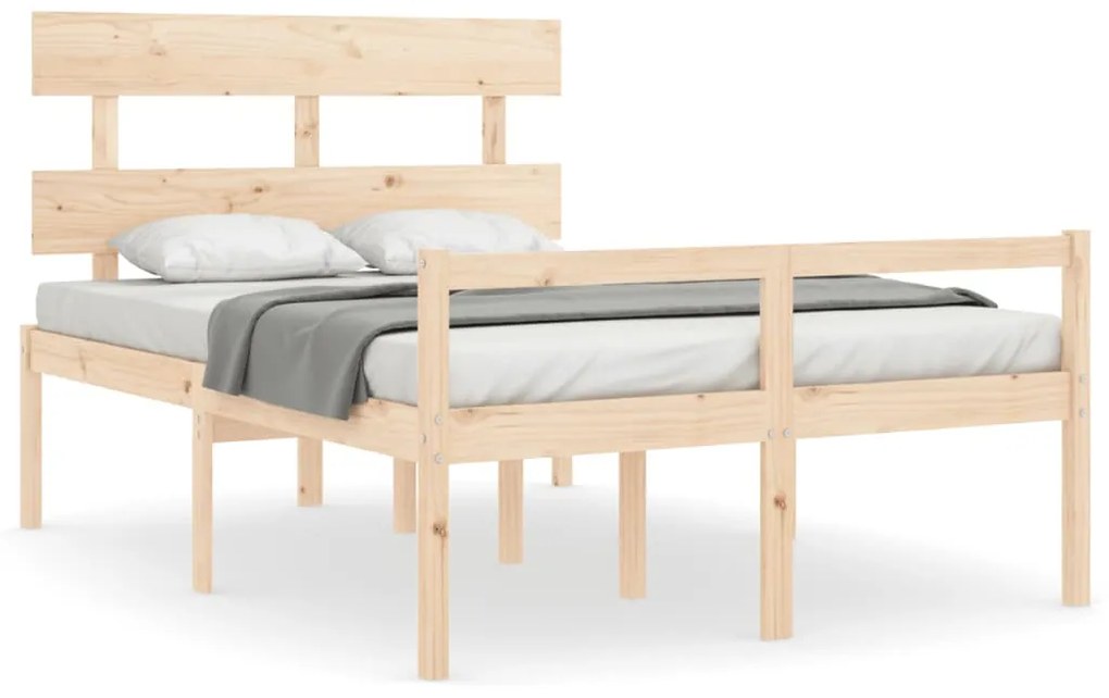 3195346 vidaXL Легло за възрастни с табла, 120x200 см, масивно дърво