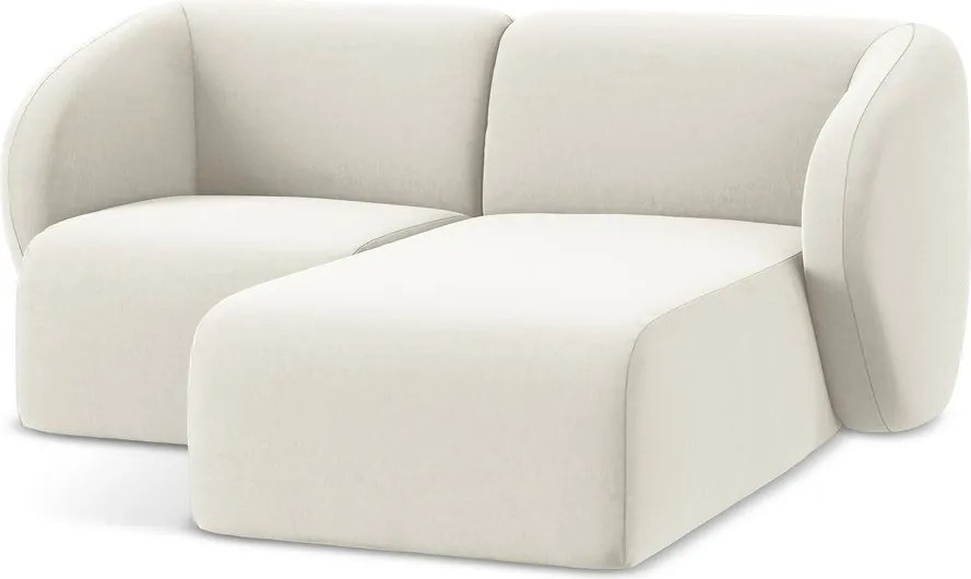 Бежов кадифен ъглов диван (десен ъгъл) Lani – Makamii