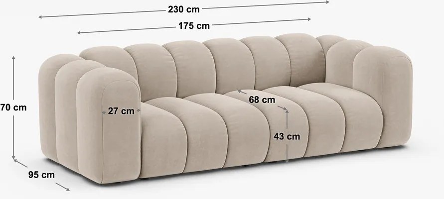 Антрацитен диван 228 cm Lupine – Micadoni Home