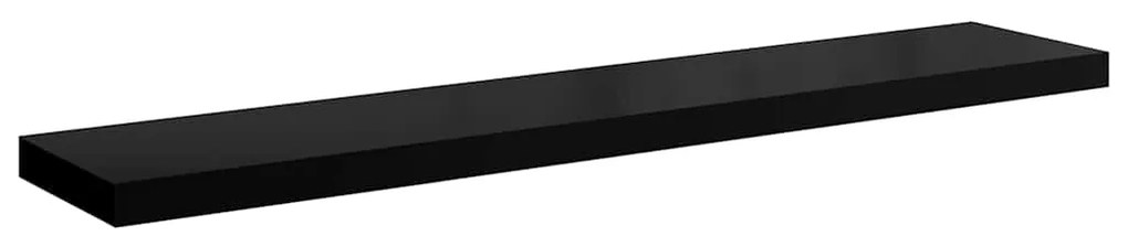 323778 vidaXL Окачен стенен рафт, черен гланц, 120x23,5x3,8 см, МДФ