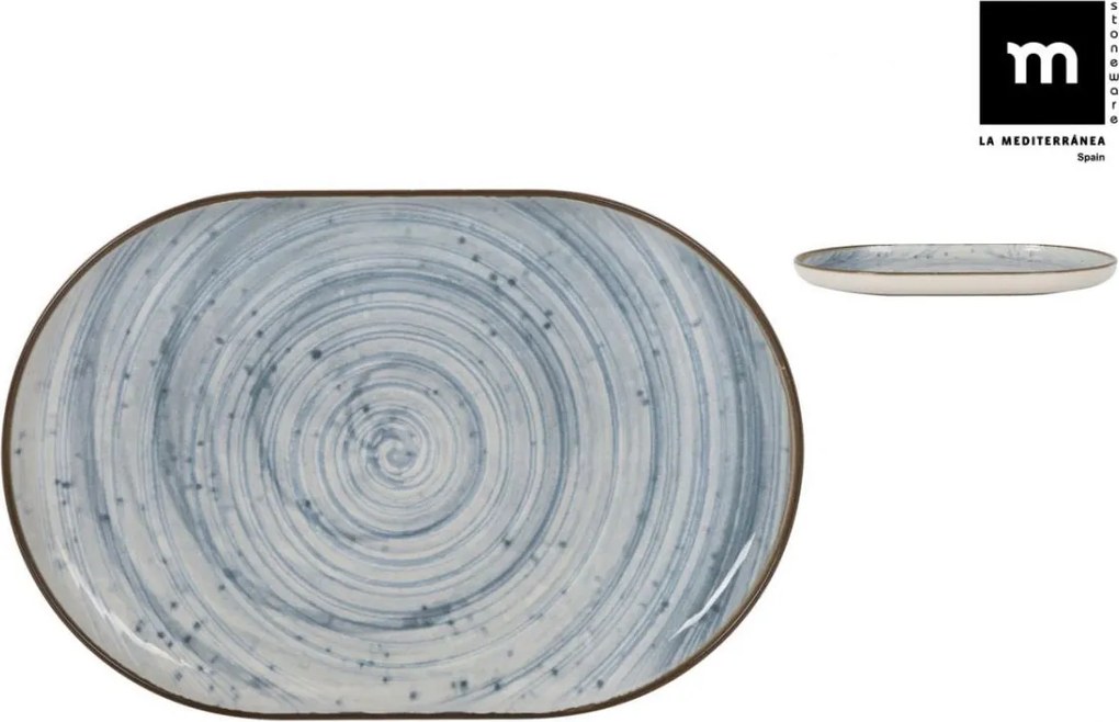 Плато овал LA MEDITERRANEA Swirl, Порцелан - 20x13 cm