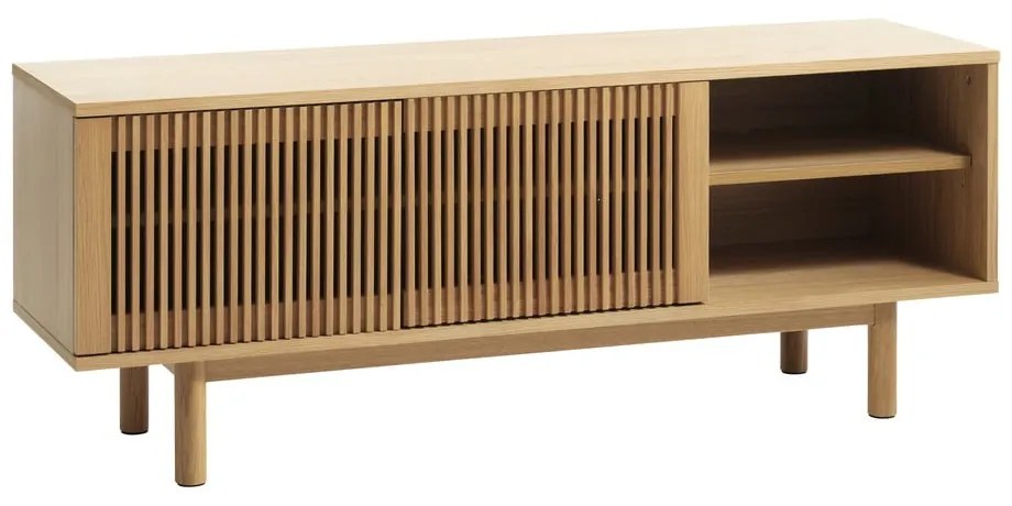 Маса за телевизор от декор от дъб в естествен цвят 143x55 cm Tiber – Unique Furniture