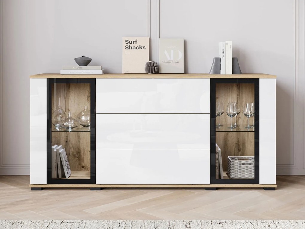 Скринове Каро SB 150-Натурален-Бял Лъскав