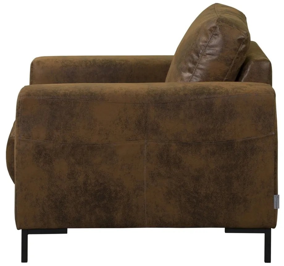 Кафяво кресло от изкуствена кожа Lofty Lilly – Miuform