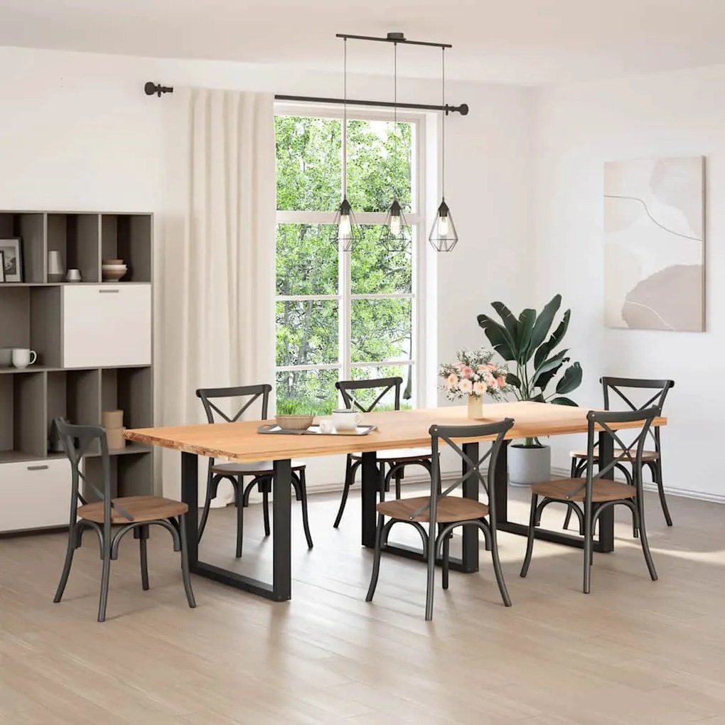 4013212 vidaXL Крака за трапезна маса, U-образни, 3 бр., черни, 100 x (72-73) см, стомана