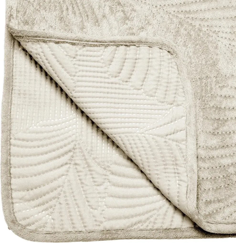 Шалте atmosphera Leaf, Кадифе, 240x260 cm - Слонова кост