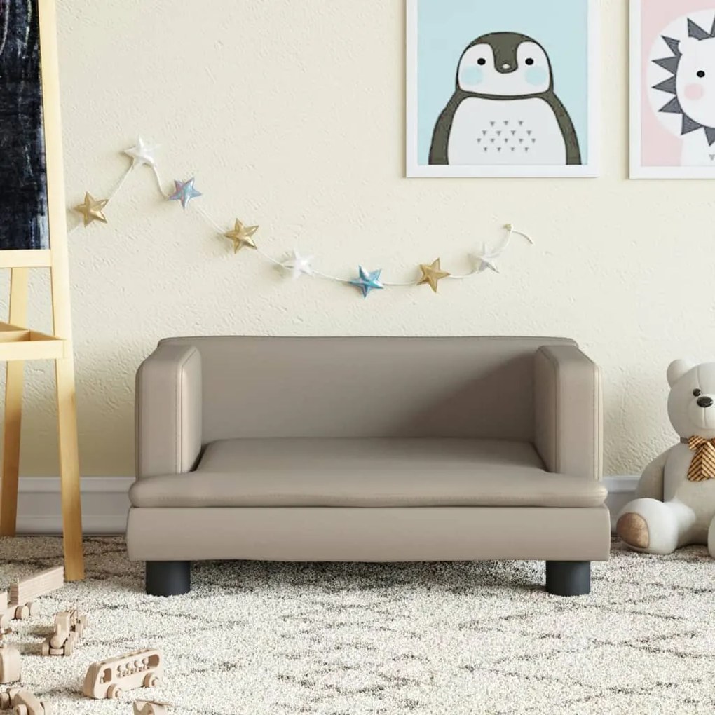3196328 vidaXL Детски диван капучино 60x40x30 см изкуствена кожа