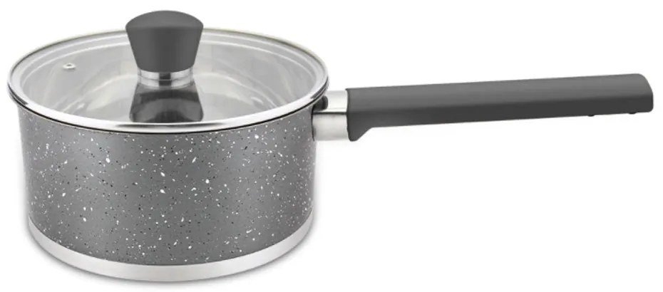 Касерола с капак ZEPHYR ZP 1210 SBM16K, 2 литра, 16х10.5 см, Многослойно дъно, Индукция, Инокс, Сив мрамор