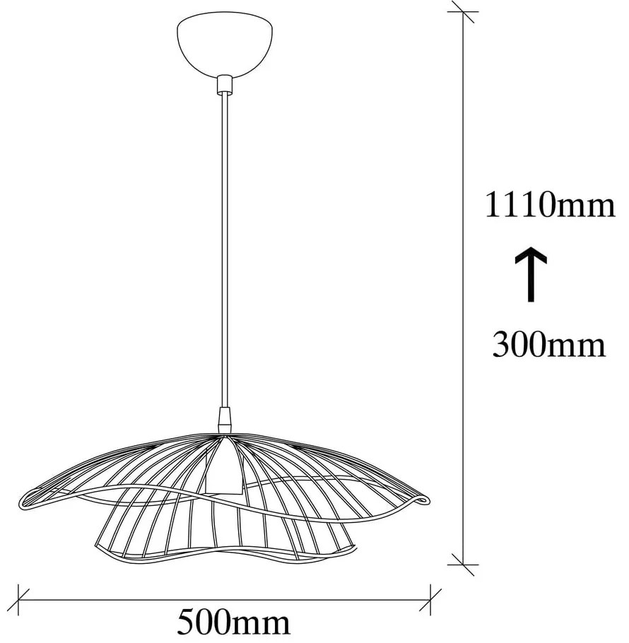 Черна висяща лампа Tel, ø 50 cm - Opviq lights