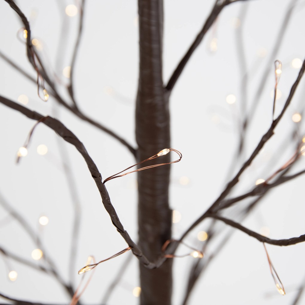 Коледна подова лампа кафяво дърво 120 см вкл. LED с таймер IP44 - Ki