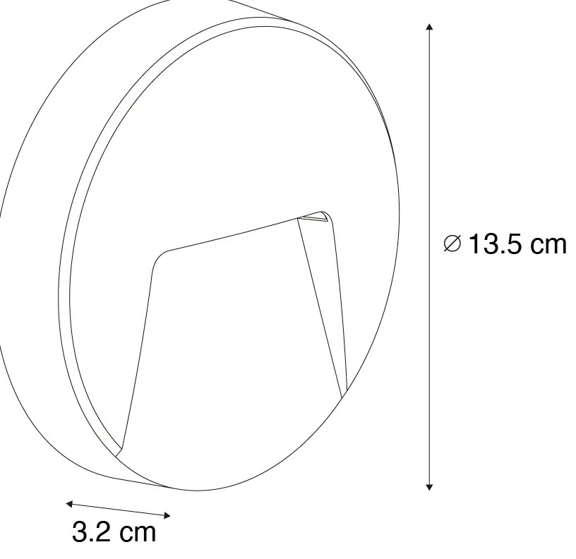 Комплект от 6 черни кръгли външни стенни лампи с LED IP65 - Gem
