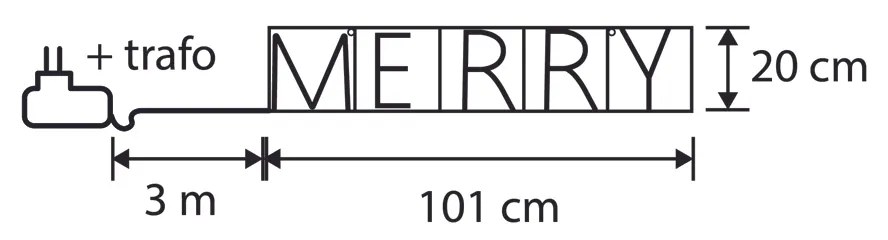 Коледна стенна лампа черна MERRY вкл. LED с таймер IP44 - Yoro