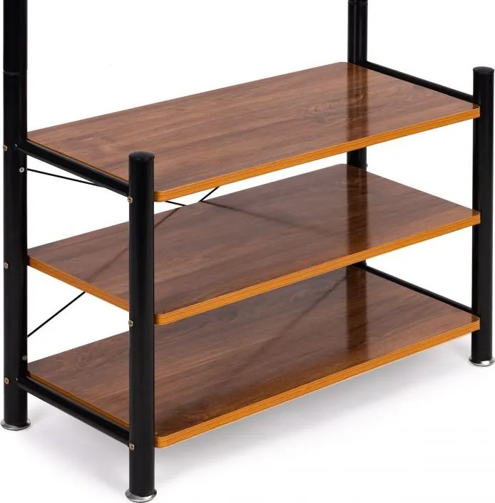 Стилен стелаж за дрехи, включващ рафтове за обувки