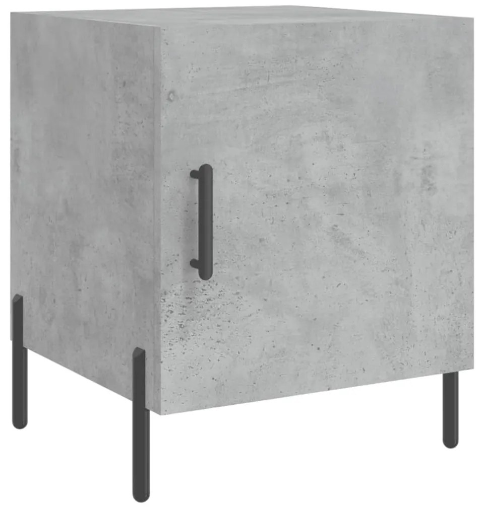 827588 vidaXL Нощно шкафче, бетонно сиво, 40x40x50 см, инженерно дърво