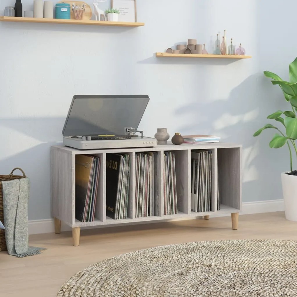 Sonata H Шкаф за винилови плочи сив сонома 100x38x48 см инженерно дърво