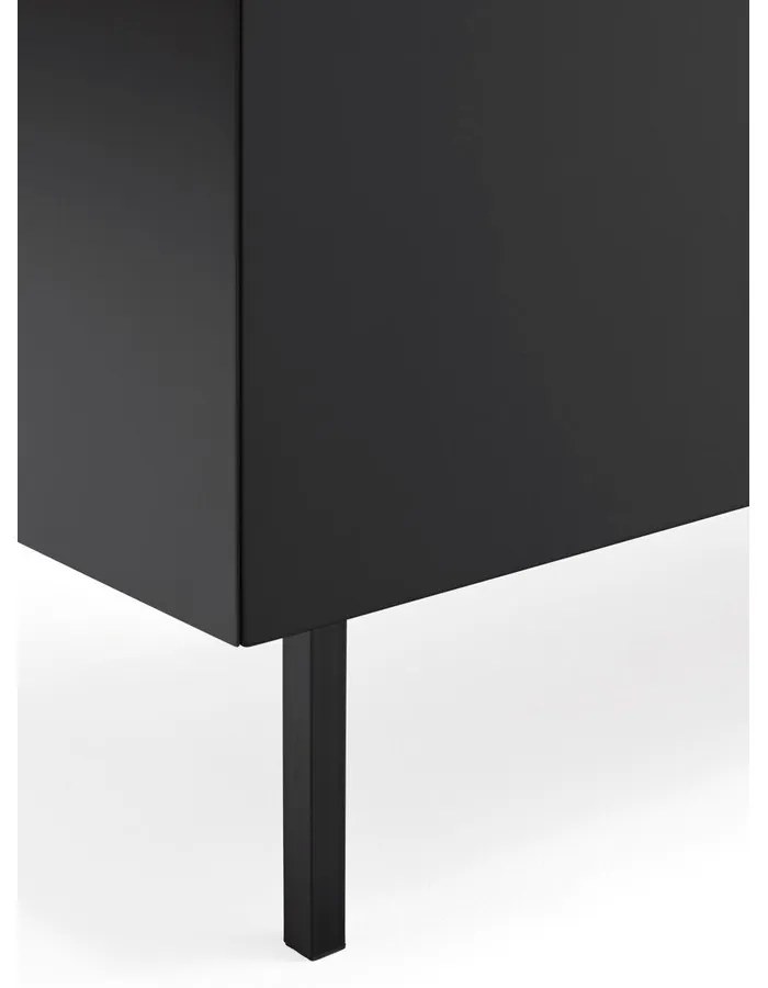 Черен/естествен нисък скрин от декор от дъб 110x85 cm Arista – Teulat