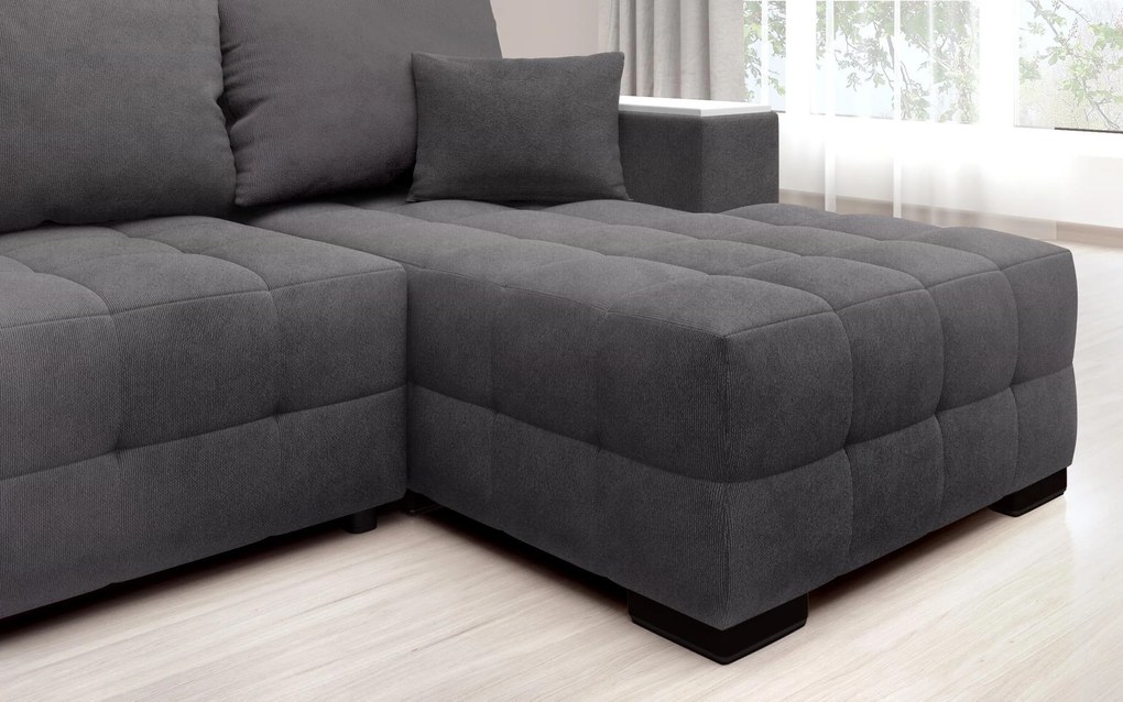 Разтегателен ъглов диван с подлакътник етажерка Мелвин Спринг S