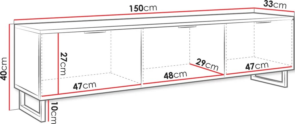 TV шкаф Delino 150 -Leuko