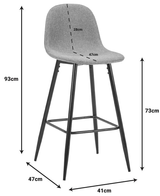 Бар стол Бела 327-000014 цвят кафяв-черен