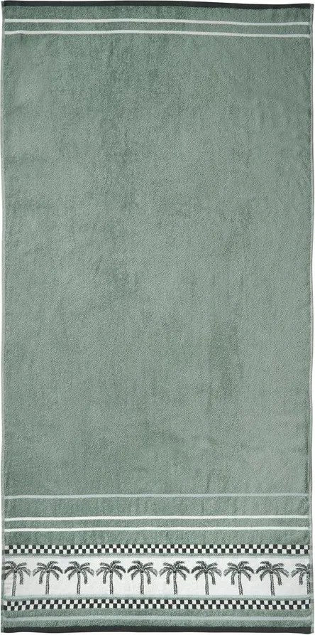Зелена памучна плажна кърпа 90x180 cm Palm Trees – Catherine Lansfield