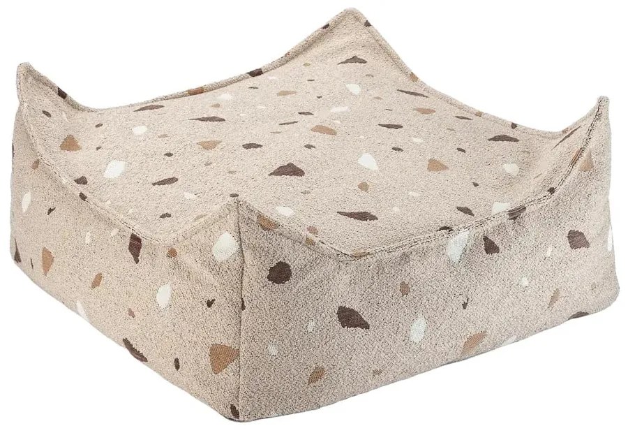 Светлокафяв детски пуф от букле и шенил Terrazzo Square – Wigiwama