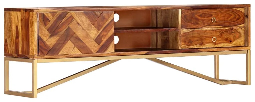 247998 vidaXL ТВ шкаф, 140x30x45, акациево дърво масив