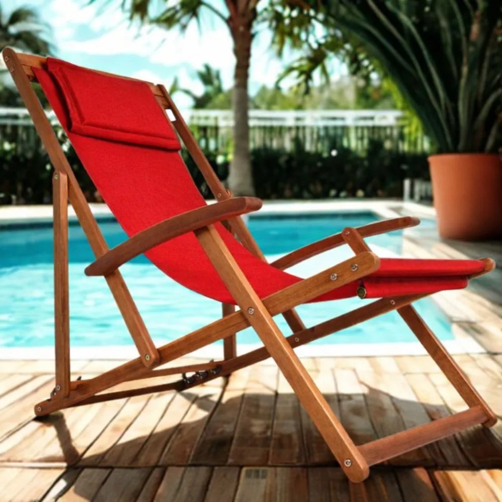 Сгъваем регулируем градински шезлонг от акациева дървесина Зелено