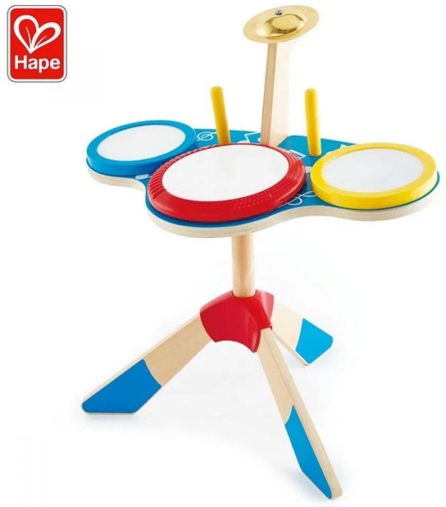 Hape - Комплект дървени барабани и чинели H0613