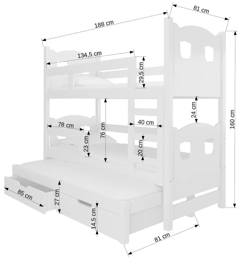 Чекмедже за Чекмедже за Чекмедже за двуетажно легло Sero plus 3B-Leuko-Mple