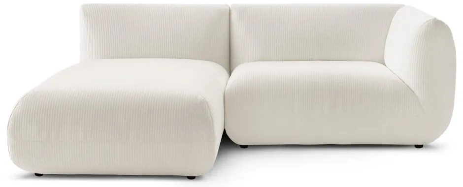 Ъглов диван от бял велур (ляв ъгъл) Lecomte - Bobochic Paris