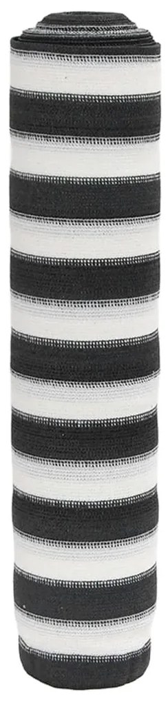 Засенчваща мрежа антрацит и бяло 1,5x25 м HDPE 195 г/м²