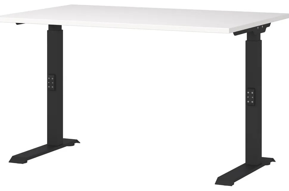 Работна маса с регулируема височина с бял плот за маса 80x120 cm Downey – Germania