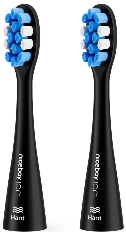 Niceboy- К-кт 2x Резервна глава Hard за четка за зъби ION Sonic и SmartSonic черен