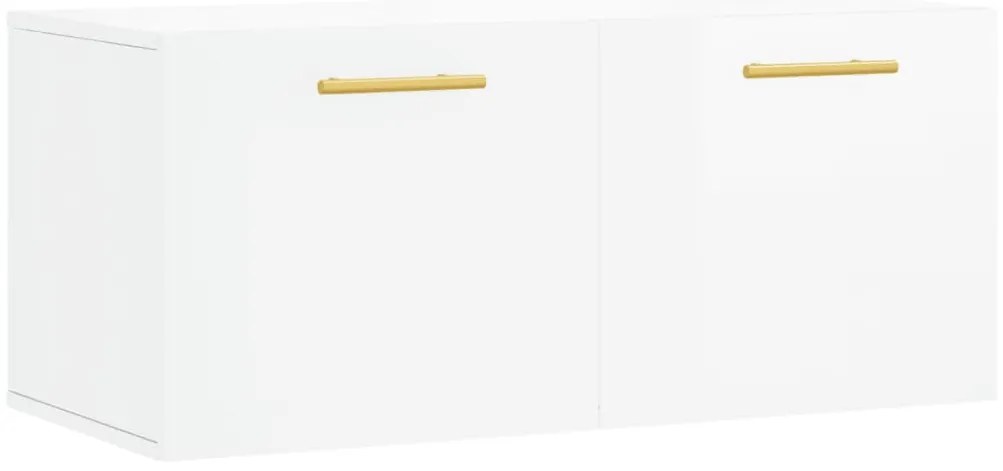 830062 vidaXL Стенен шкаф, бял гланц, 80x36,5x35 см, инженерно дърво