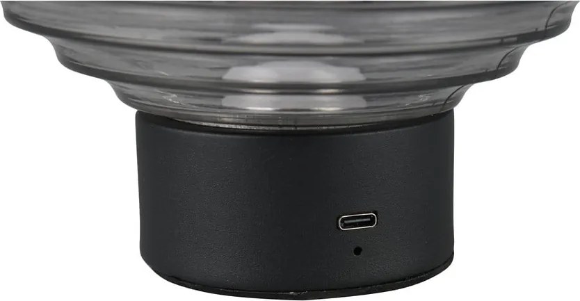 Черно-сива димируема настолна LED лампа със стъклен абажур (височина 14,5 cm) Earl - Trio