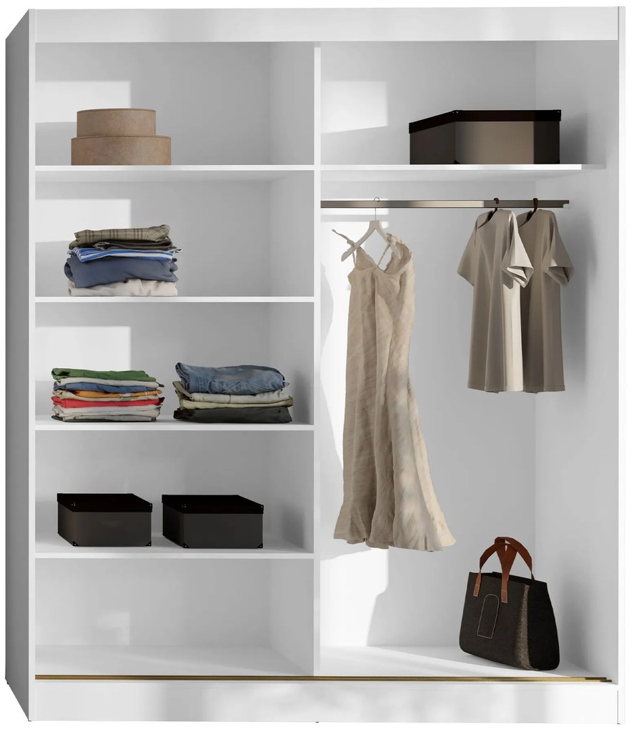 Гардероб Модин плъзгащ-бял-дължина: 180 см